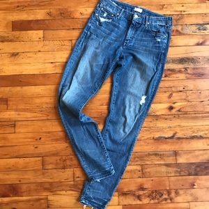 MOTHER Denim High waisted looker in Graffiti Girl